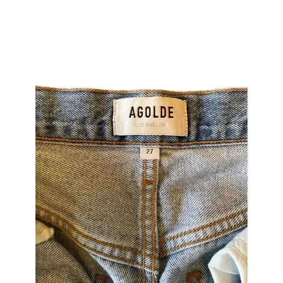 AGOLDE 90s Crop Distressed Jean Light Wash Size 27 - Picture 11 of 12